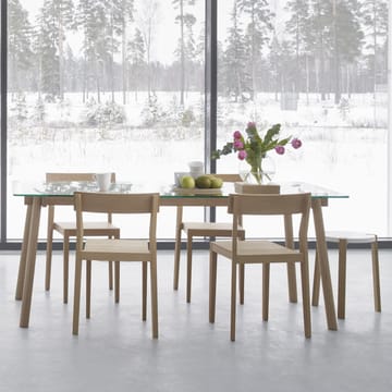 Corners dining table - Oak white oil.glass - A2