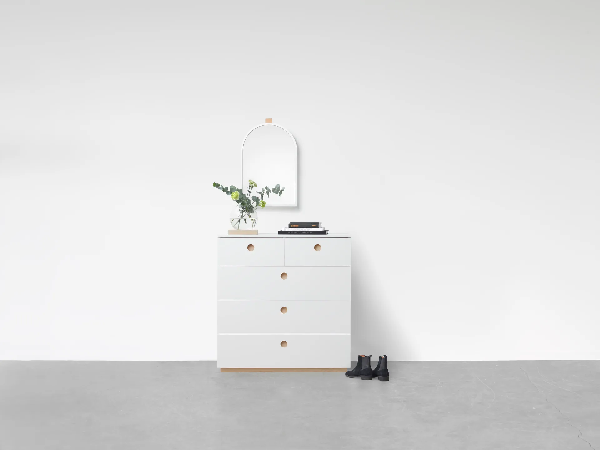 Echo wall mirror, White, 43x63 cm A2