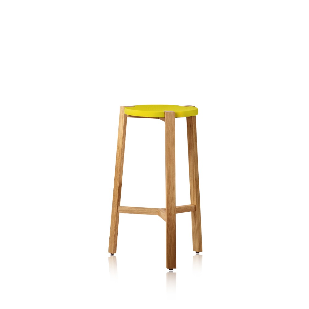A2 Happy Barstool low Yellow, oak legs | Scandinavian Design | Bar stools | Yellow