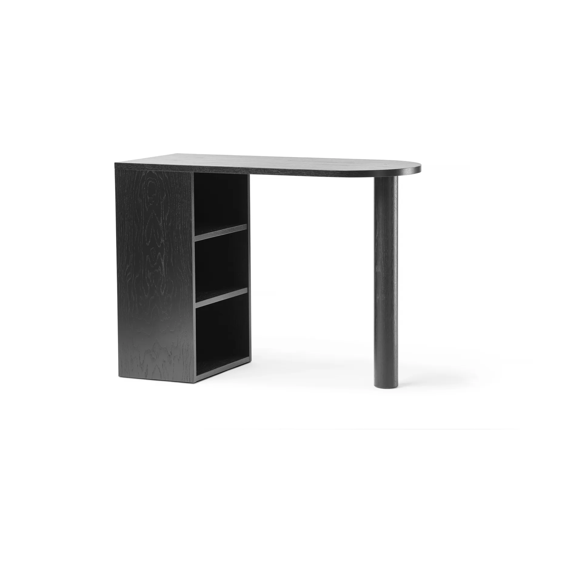 Hub desk, Black-stained oak, 100x73x43 cm A2
