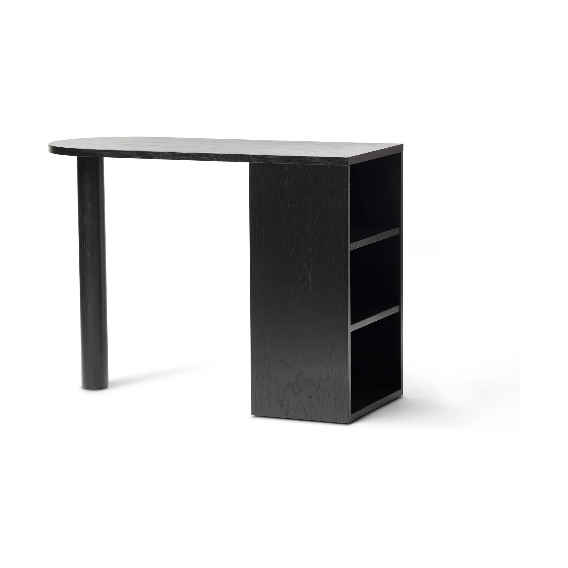 Hub desk, Black-stained oak, 100x73x43 cm A2