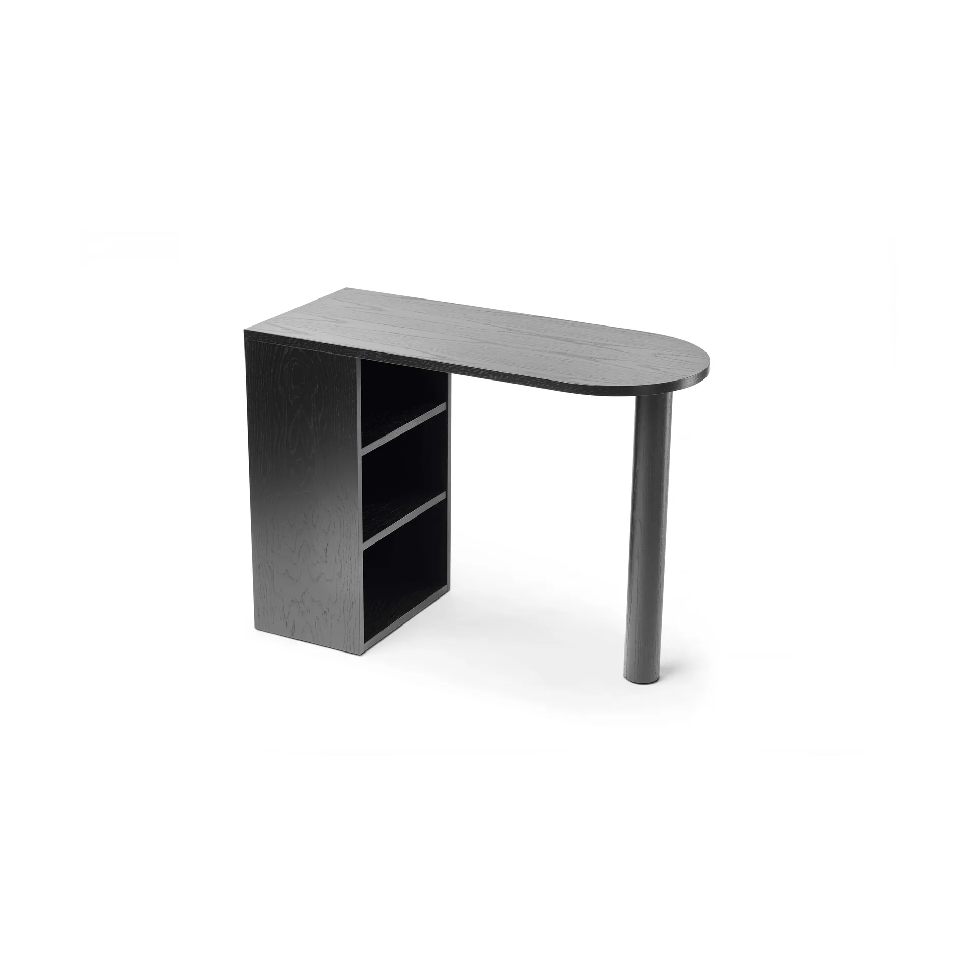 Hub desk, Black-stained oak, 100x73x43 cm A2