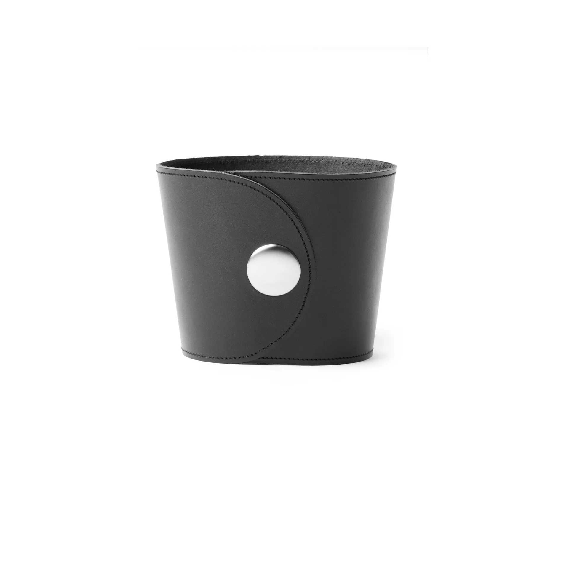 Hug flower pot, Tärnsjö leather black, Ø18x15 cm A2