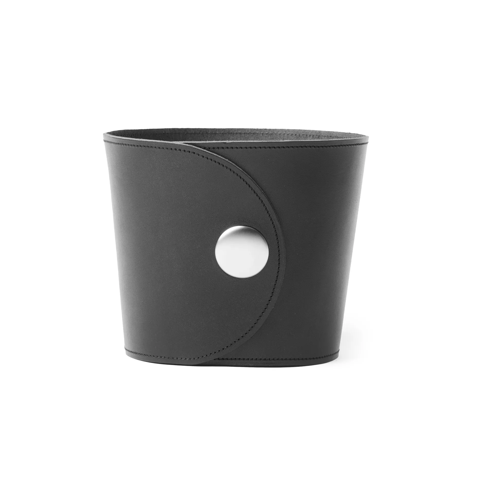 Hug flower pot, Tärnsjö leather black, Ø20x17 cm A2