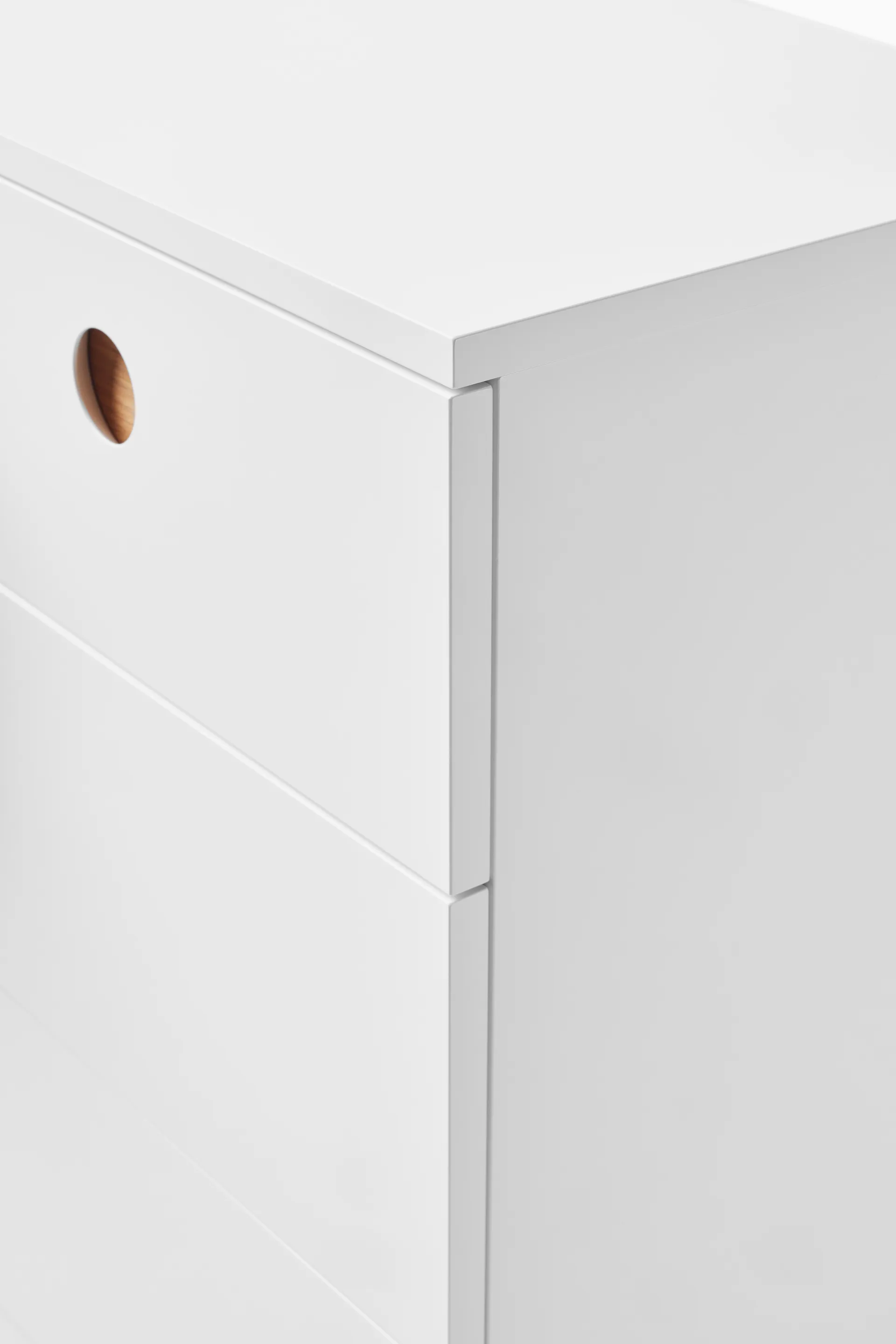 Keep high chest of drawers, White-oiled oak, 95x98x40 cm A2