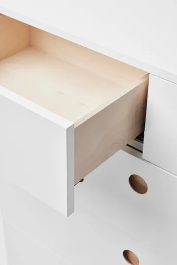 Keep high chest of drawers - White-oiled oak, 95x98x40 cm - A2