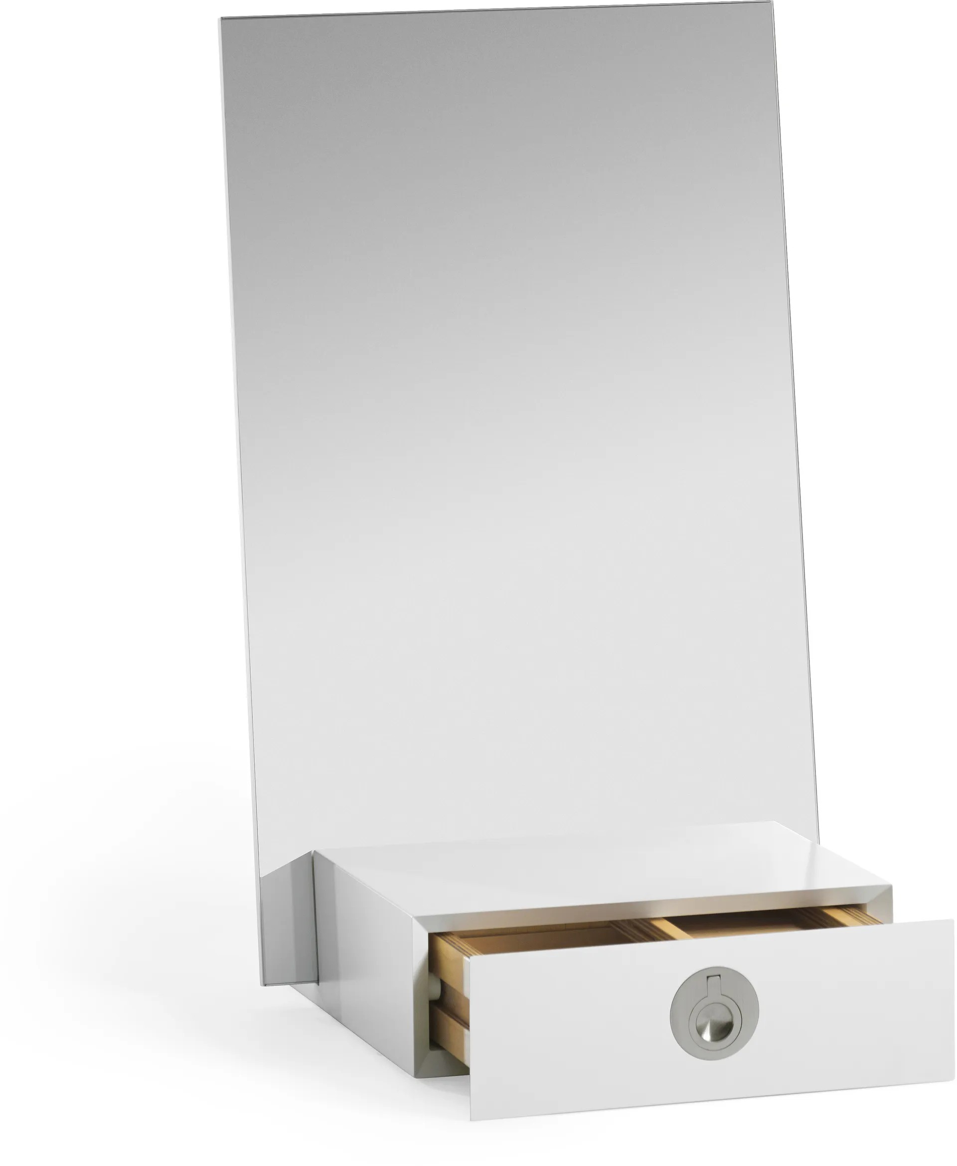 Me table mirror with storage, White, 34x57x30 cm A2
