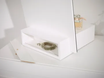 Me table mirror with storage - White, 34x57x30 cm - A2