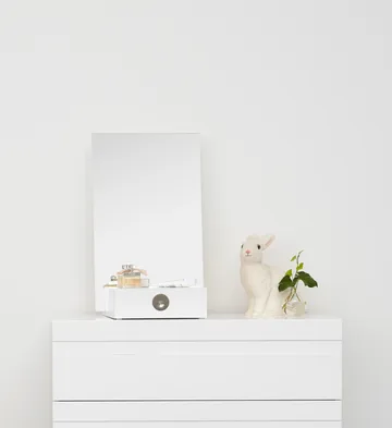 Me table mirror with storage - White, 34x57x30 cm - A2