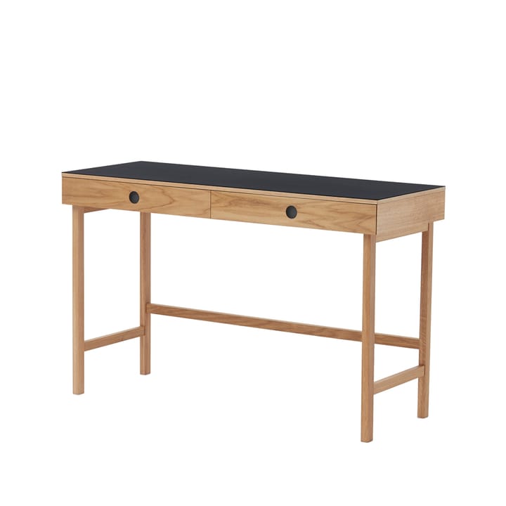 Mind desk - Black linoleum, drawers and legs in oiled oak - A2