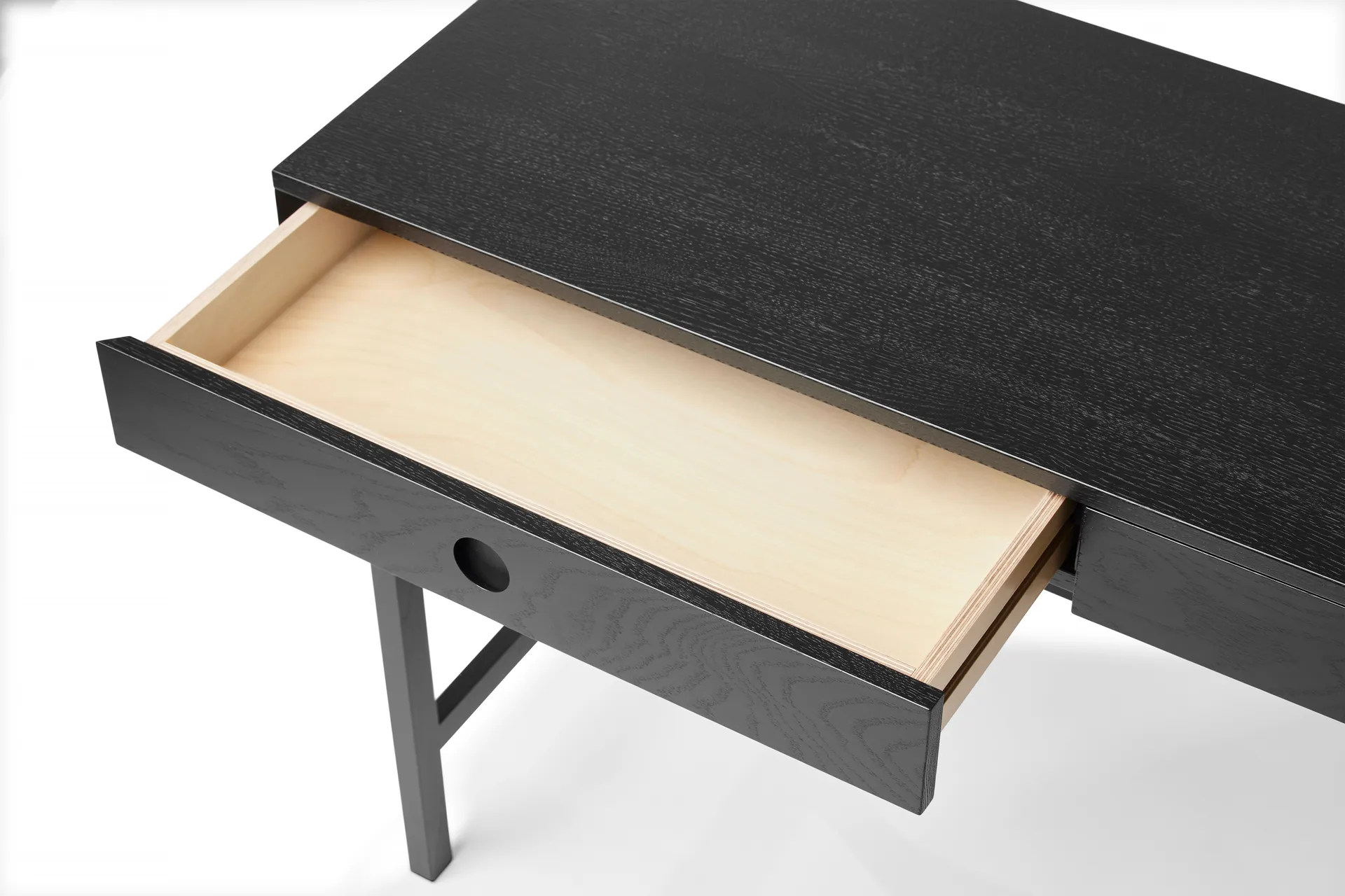 Mind desk, Black-stained oak, 118x74x44 cm A2