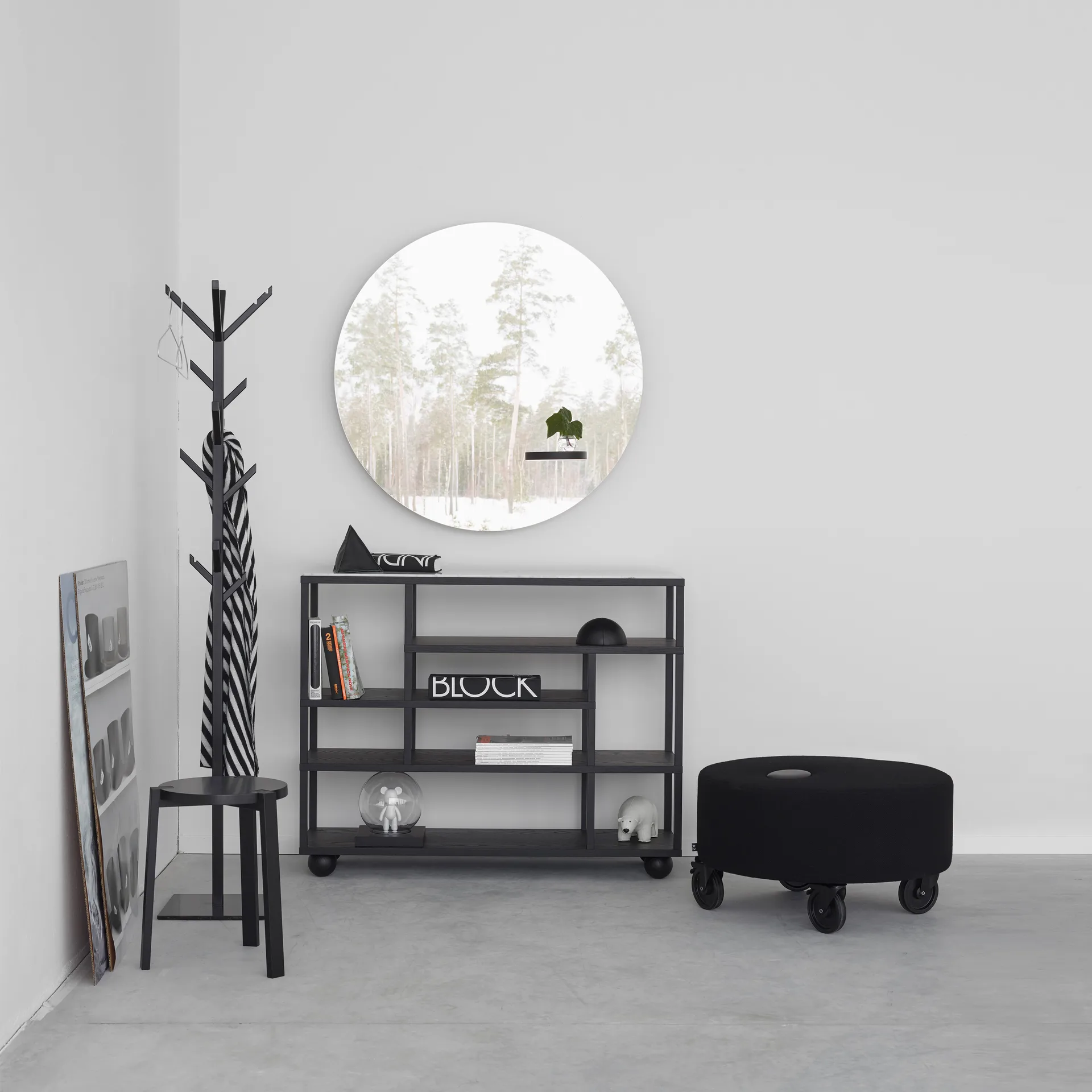 Show shelf, Black stained oak A2