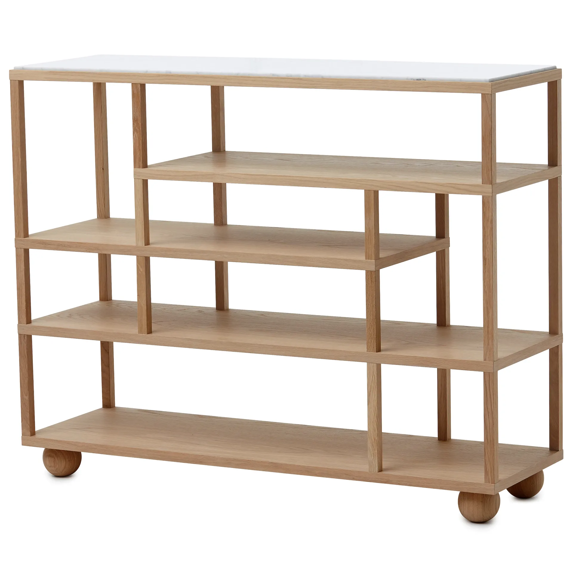 Show shelf with marble top, oak A2