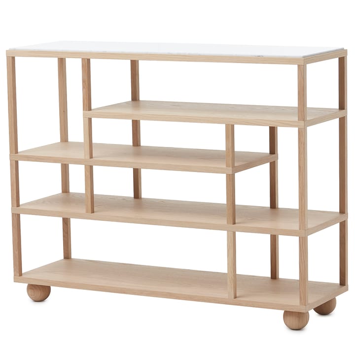 Show shelf with marble top - white-oiled oak - A2
