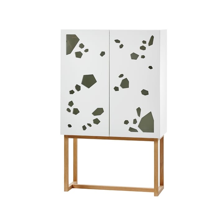 Sneak peek cabinet - White.  oiled oak stand - A2