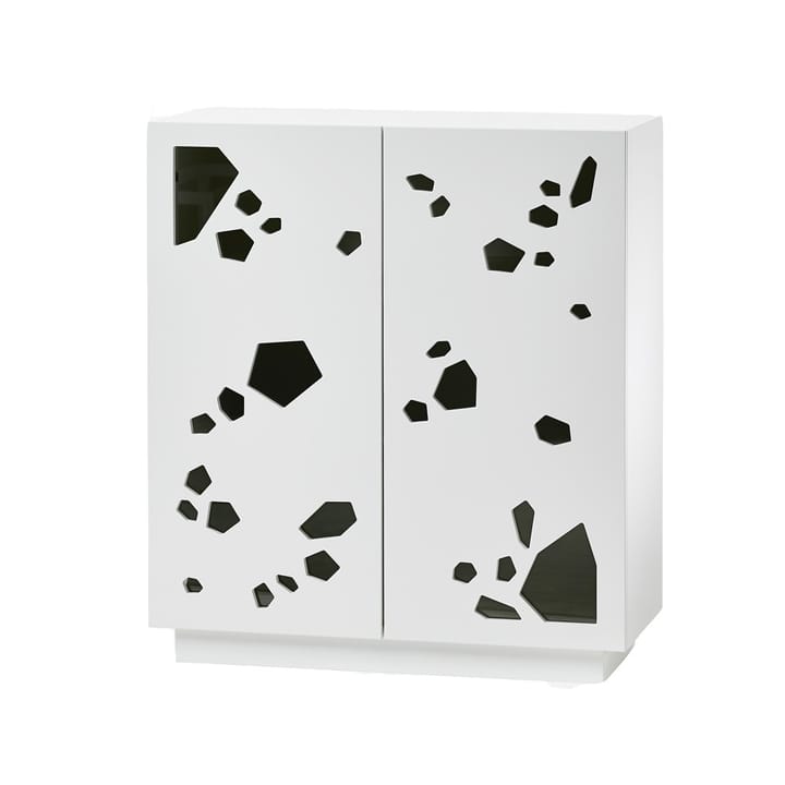 Sneak peek cabinet - White. white lacquered leg stand - A2