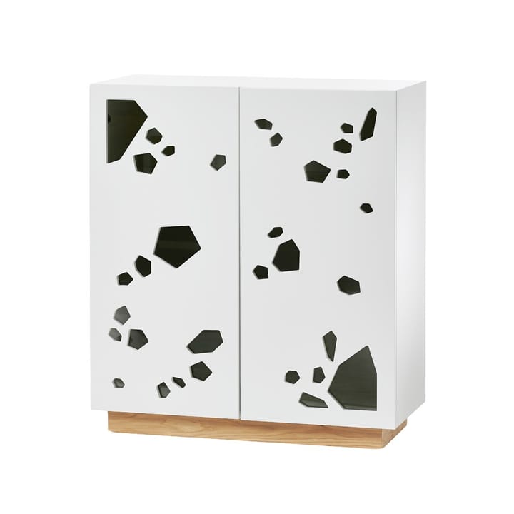 Sneak peek cabinet - White. white oiled oak stand - A2