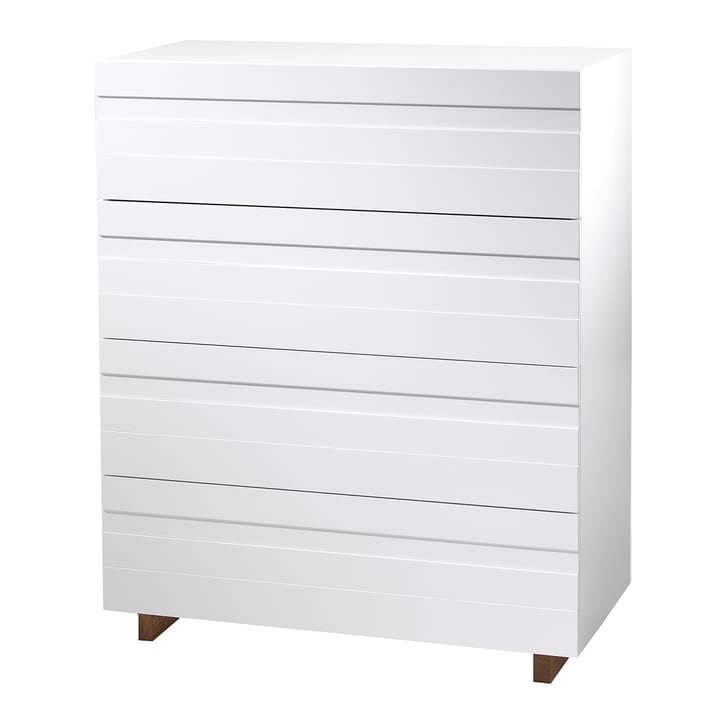White dresser, 4 drawers, Oak legs A2
