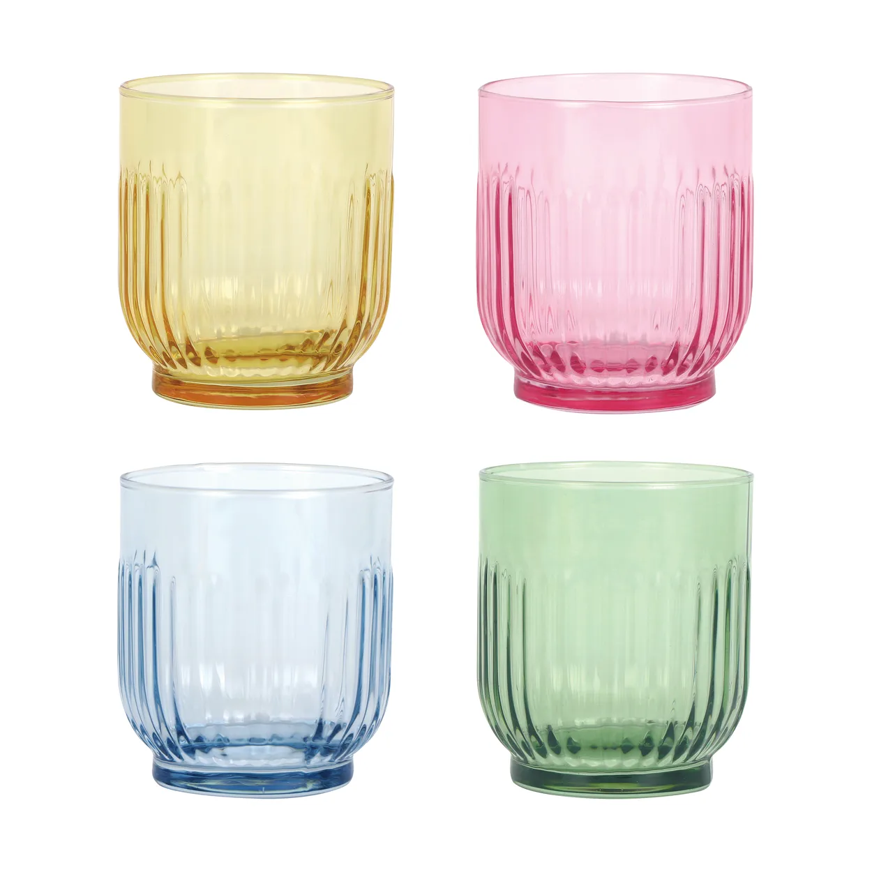 Aida drinking glasses 33 cl 4 pieces Amber, red, light blue, green