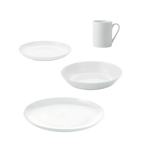 Aida Atelier plate set 16 pieces Superwhite | Scandinavian Design | Table settings & starter sets | White