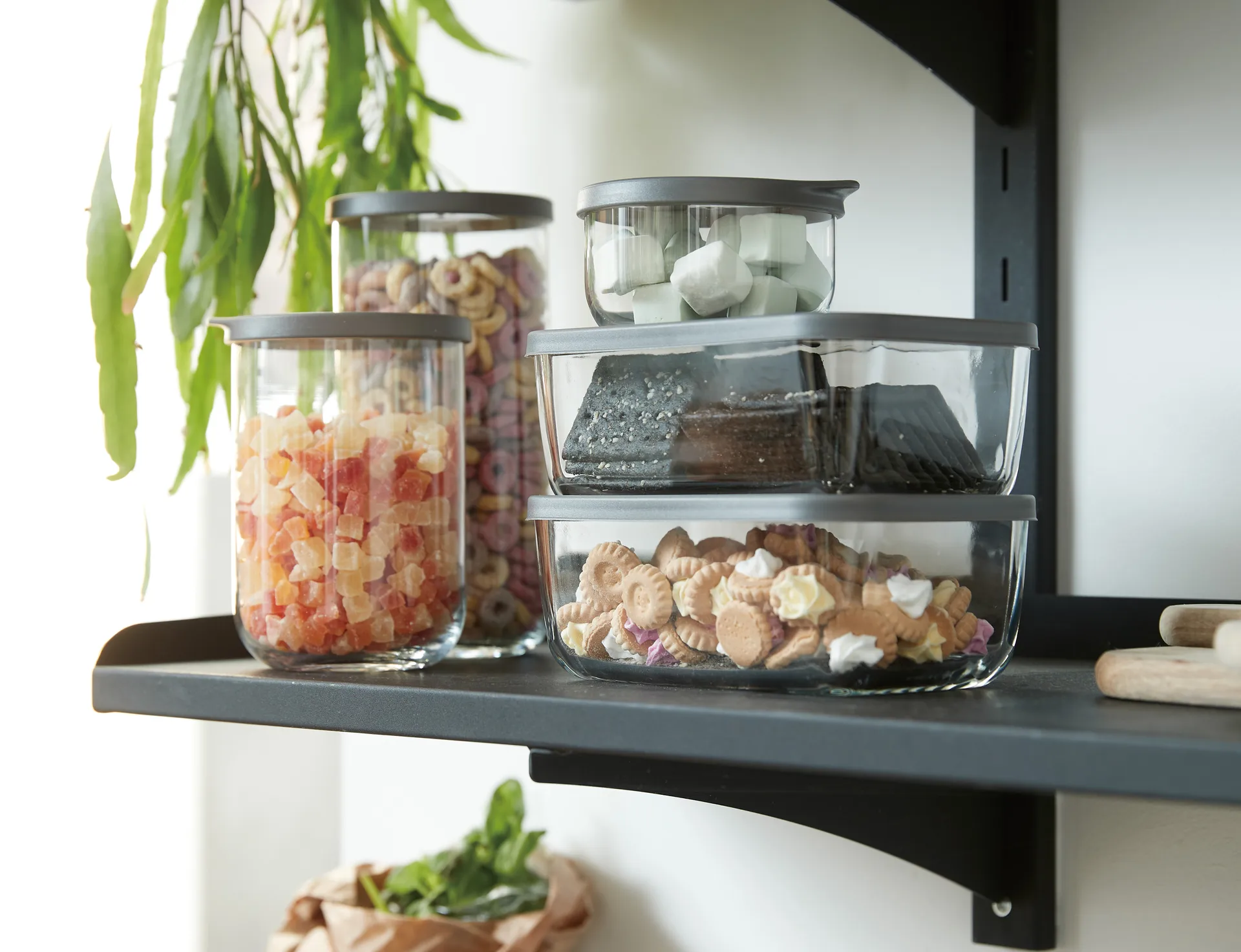 Café storage jar with lid 1.4 liter, Clear Aida