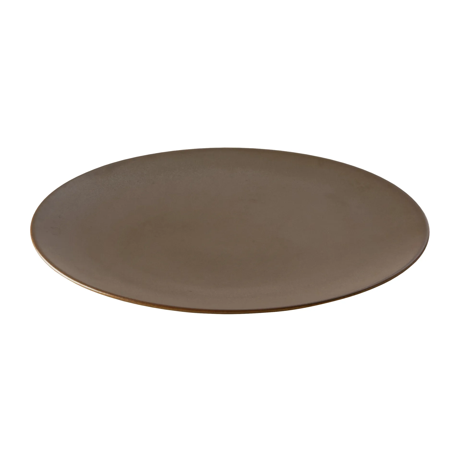 Ceramic Workshop plate Ø26 cm, Chestnut-matte brown Aida