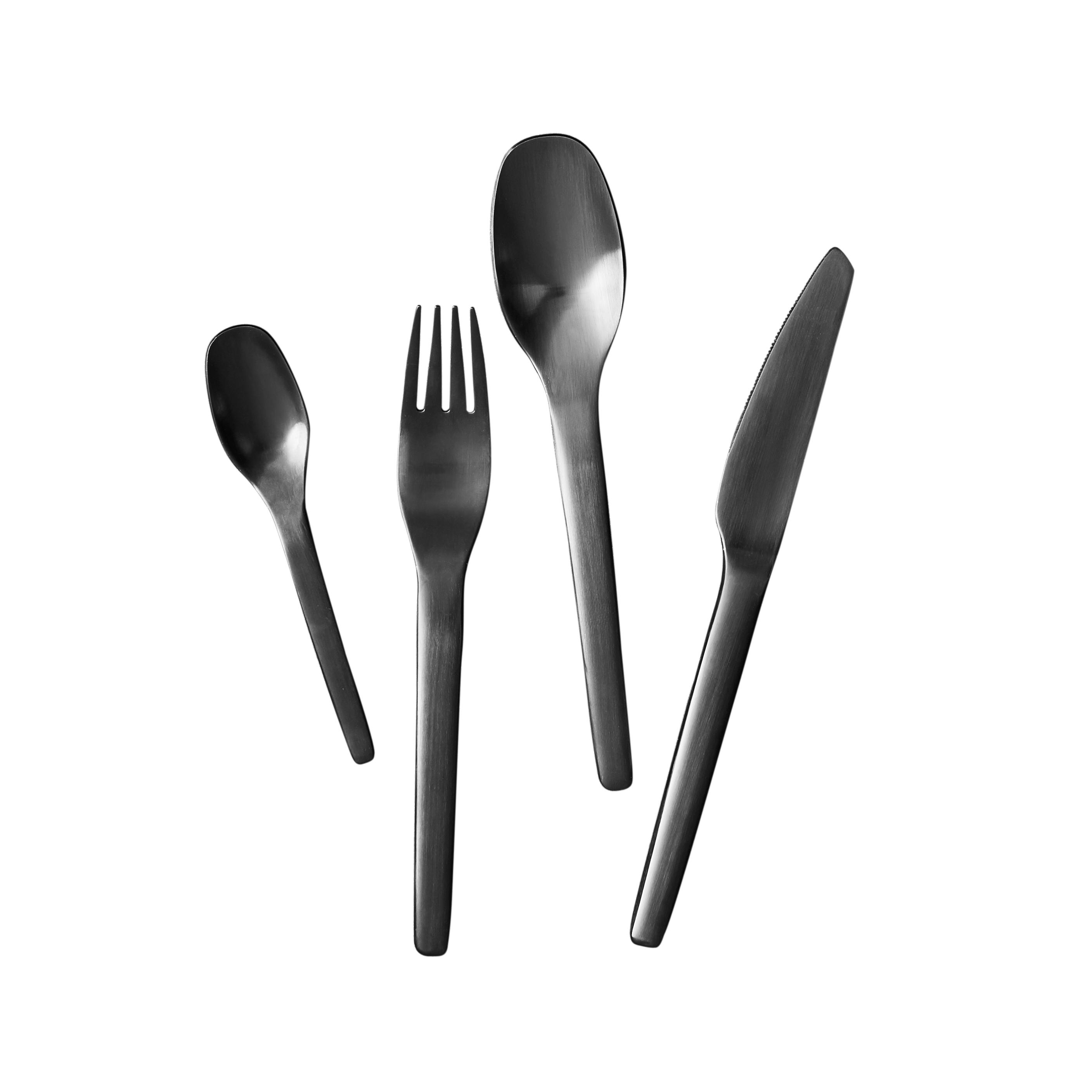 Aida Raw Cutlery Set 48 Pieces - Cutlery Sets Stainless Steel Matte Black - 14671