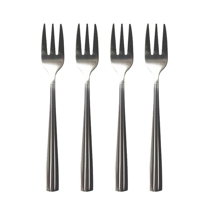 Groovy cake fork 4-pack - stainless steel - Aida
