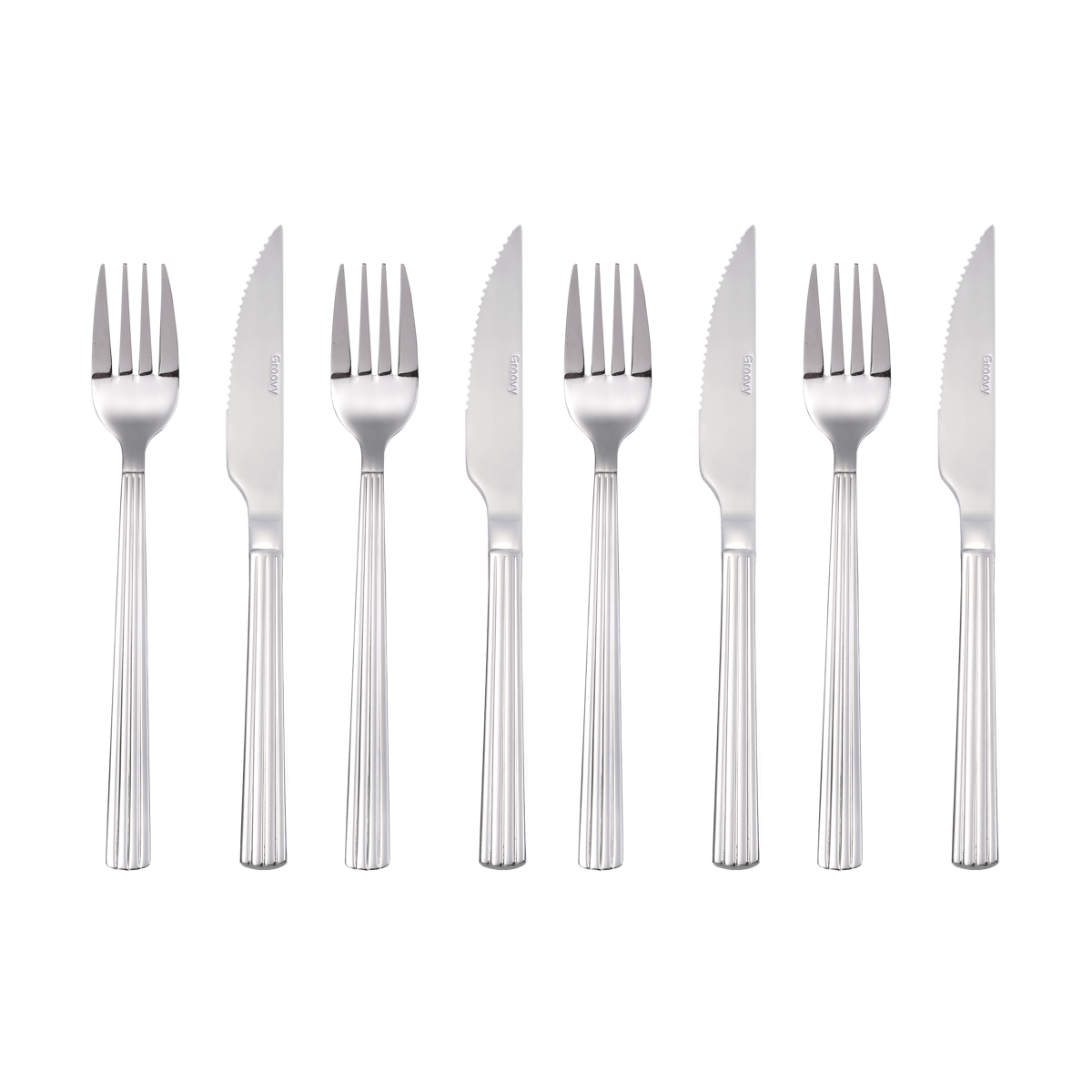 Aida Groovy cutlery set 8 pieces Stainless steel
