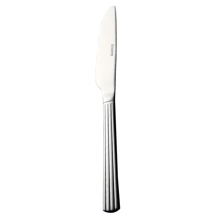 Aida Groovy dinner knife stainless steel | Scandinavian Design | Table cutlery | Silver-coloured
