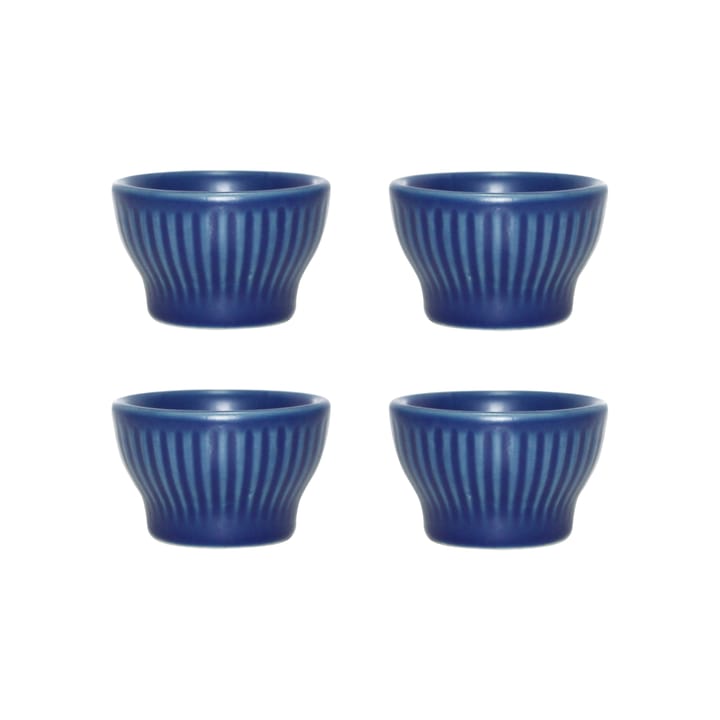 Groovy egg cup 4-pack - Blue stoneware - Aida