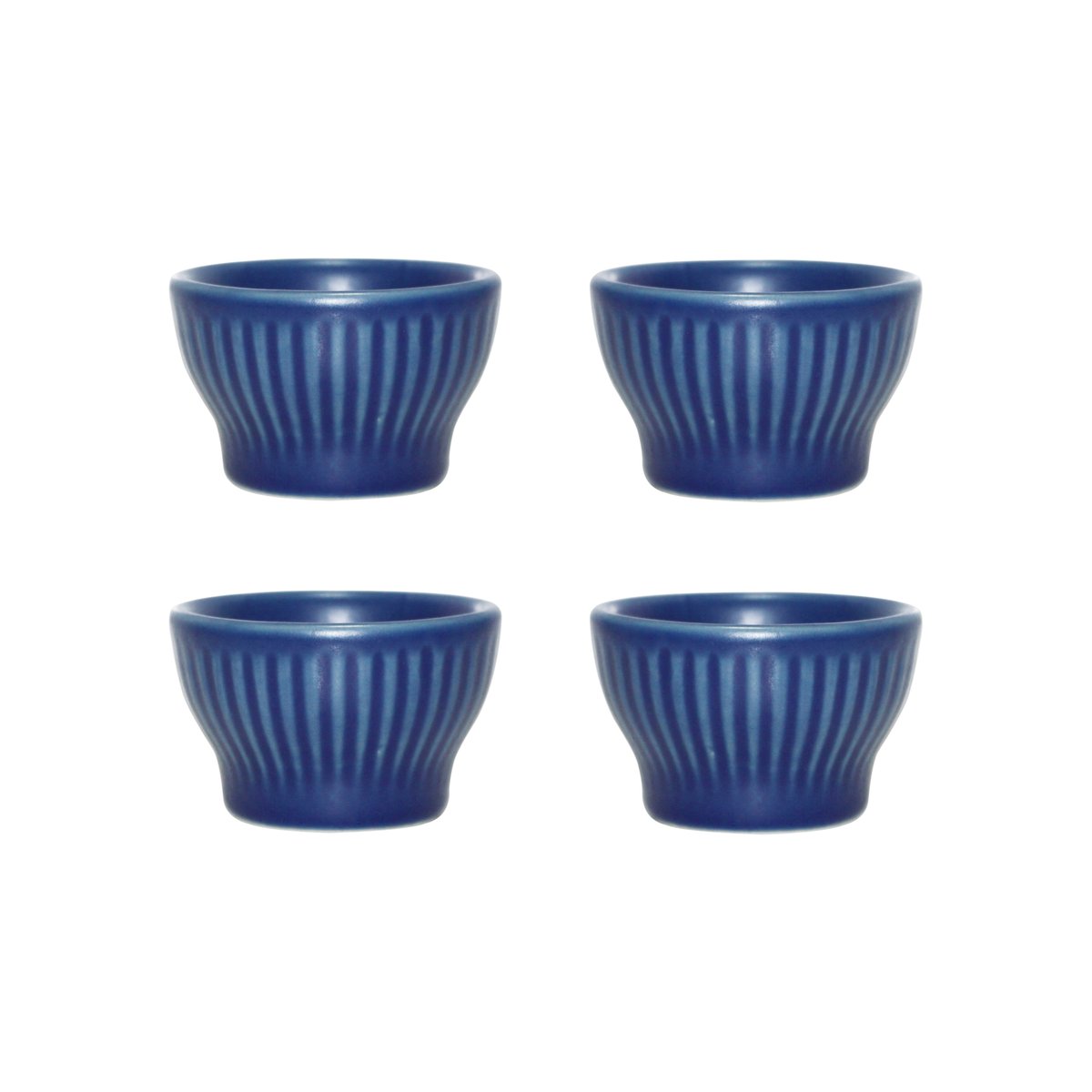 Aida Groovy egg cup 4-pack Blue stoneware | Scandinavian Design | Egg cups | Blue