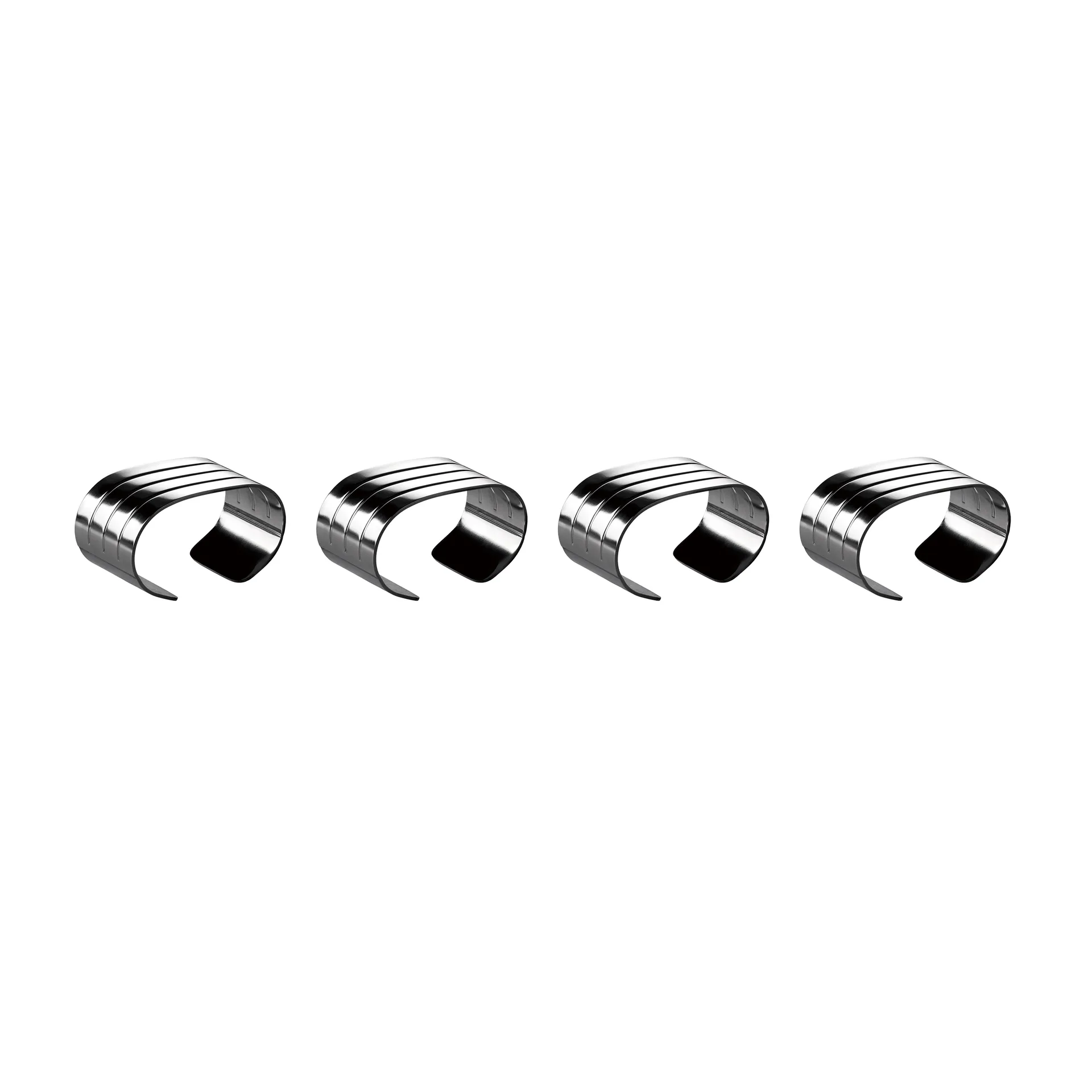 Groovy napkin ring 4-pack, Stainless steel Aida