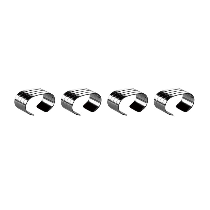 Groovy napkin ring 4-pack - Stainless steel - Aida