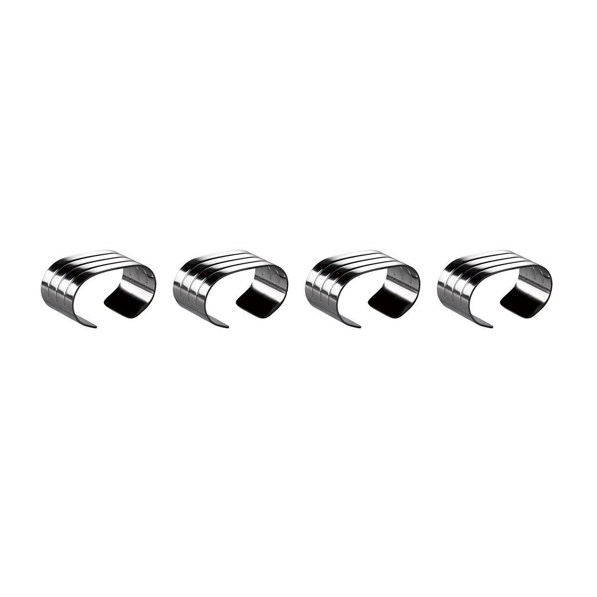 Aida Groovy napkin ring 4-pack Stainless steel | Scandinavian Design | Napkin rings & holders | Silver-coloured