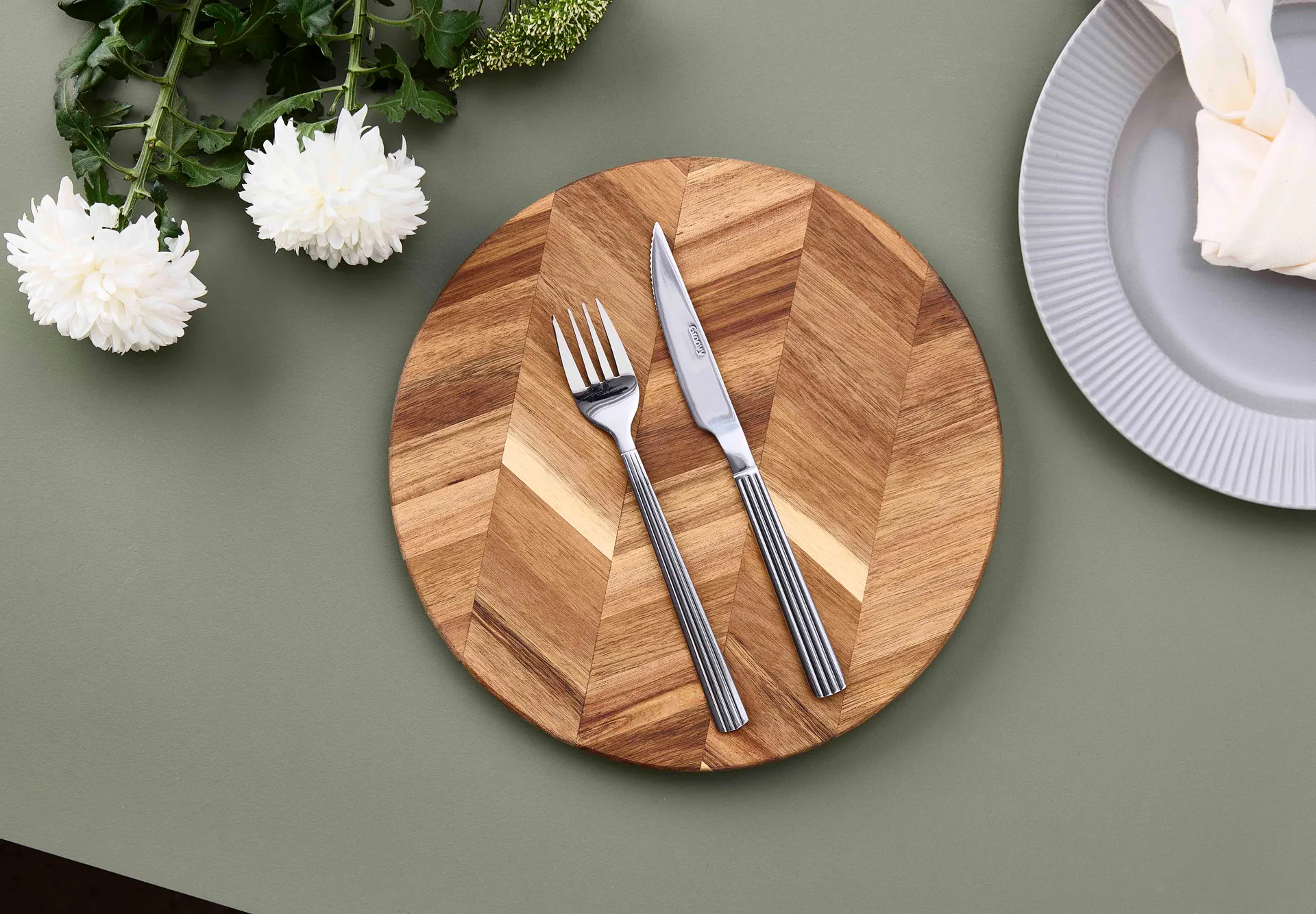 Groovy steak knife, Stainless steel Aida