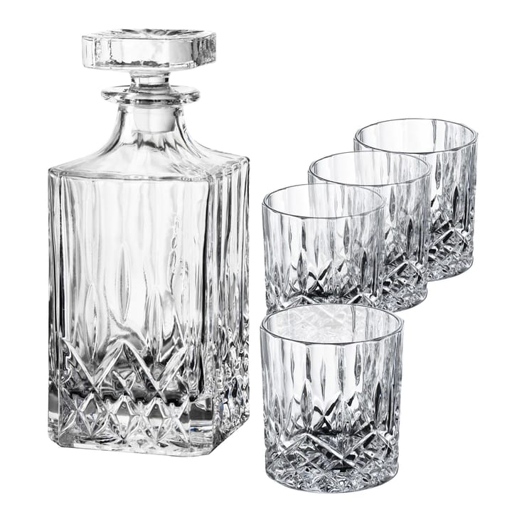 Harvey whiskey set decanter and 4 whiskey glasses - Glass - Aida