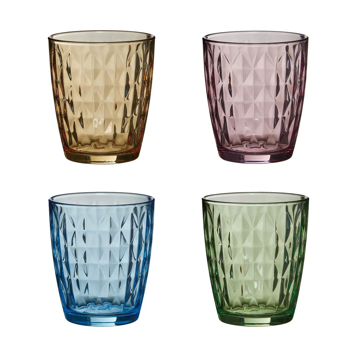 Aida Mosaic drinking glass 34 cl 4-pack Multi | Scandinavian Design | Drinking glasses & tumblers | Multi