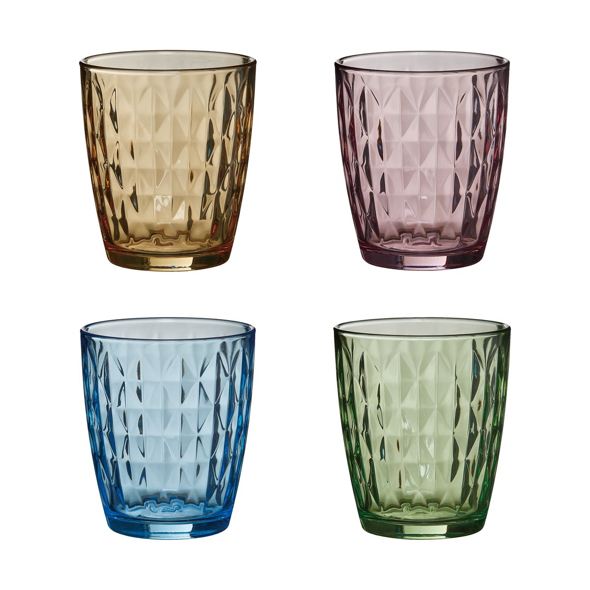 Aida Mosaic drinking glass 34 cl 4-pack Multi | Scandinavian Design | Drinking glasses & tumblers | Multi