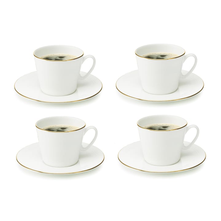 Passion cofee cup and saucer gold-rim 4-pack - 30 cl - Aida