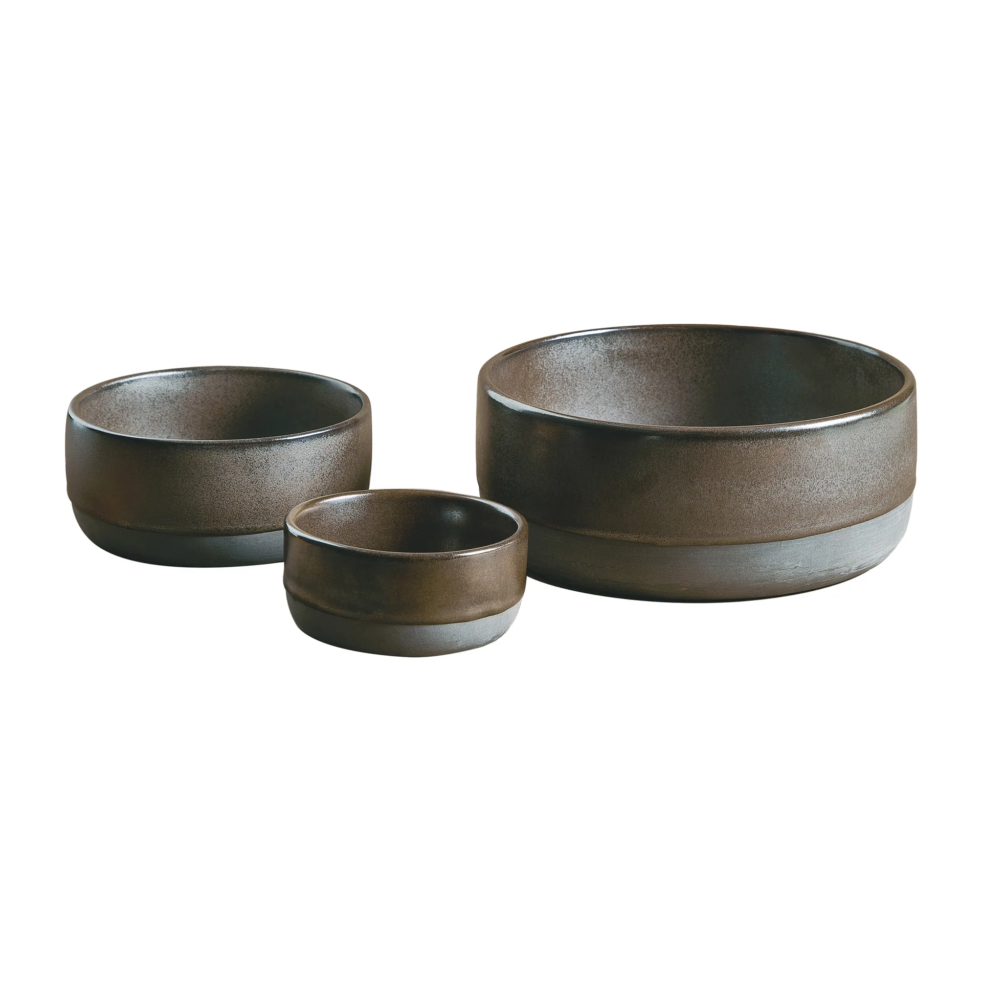 Raw bowl 3 pieces, Metallic brown Aida