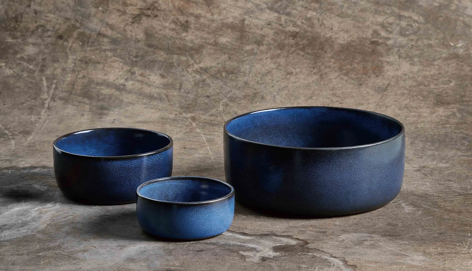 Raw bowl 3 pieces, Midnight blue Aida