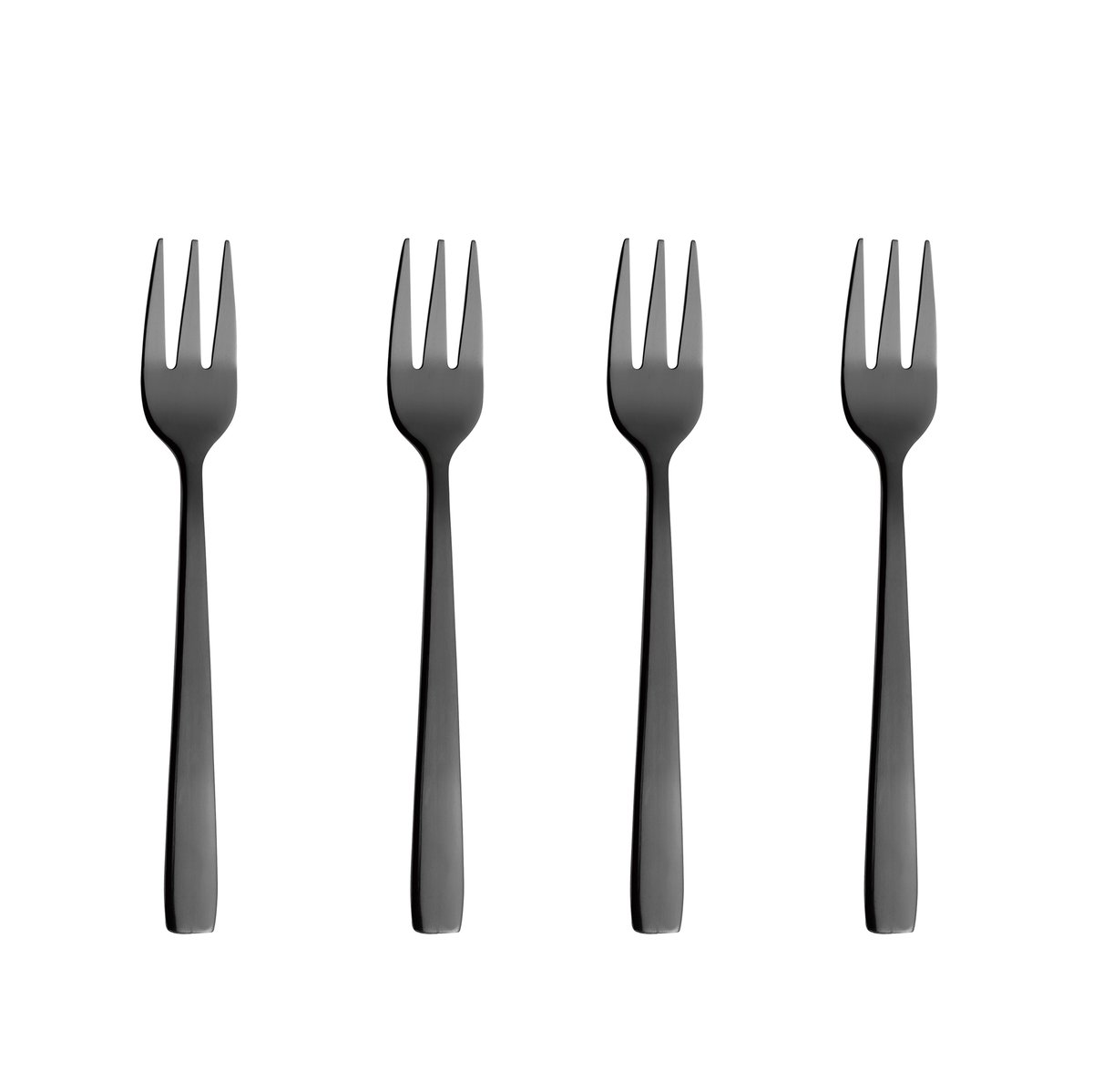 Aida Raw cake fork 4 pieces black | Scandinavian Design | Dessert cutlery | Black
