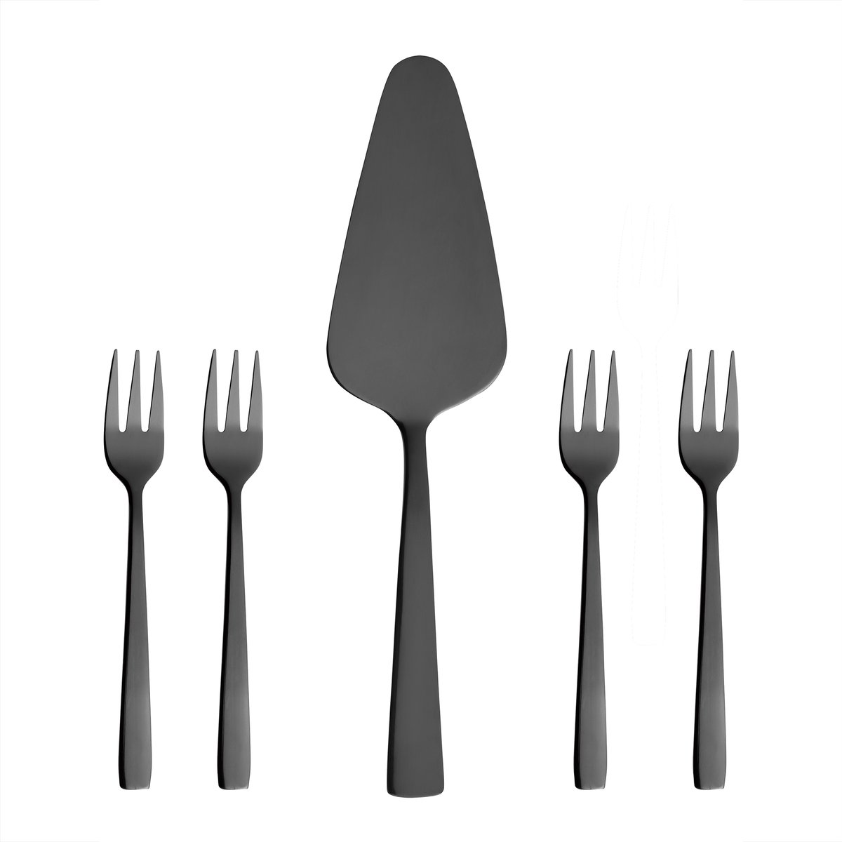 Aida Raw cake set 5 pieces black | Scandinavian Design | Dessert cutlery | Black