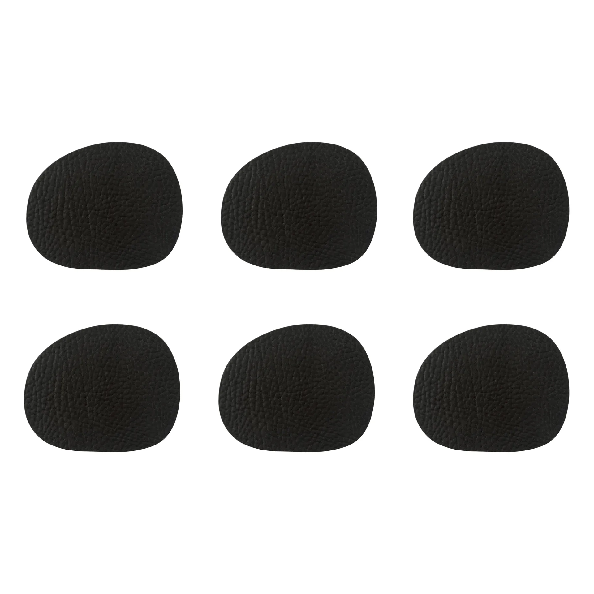 Raw coaster leather 6-pack, Black buffalo (black) Aida