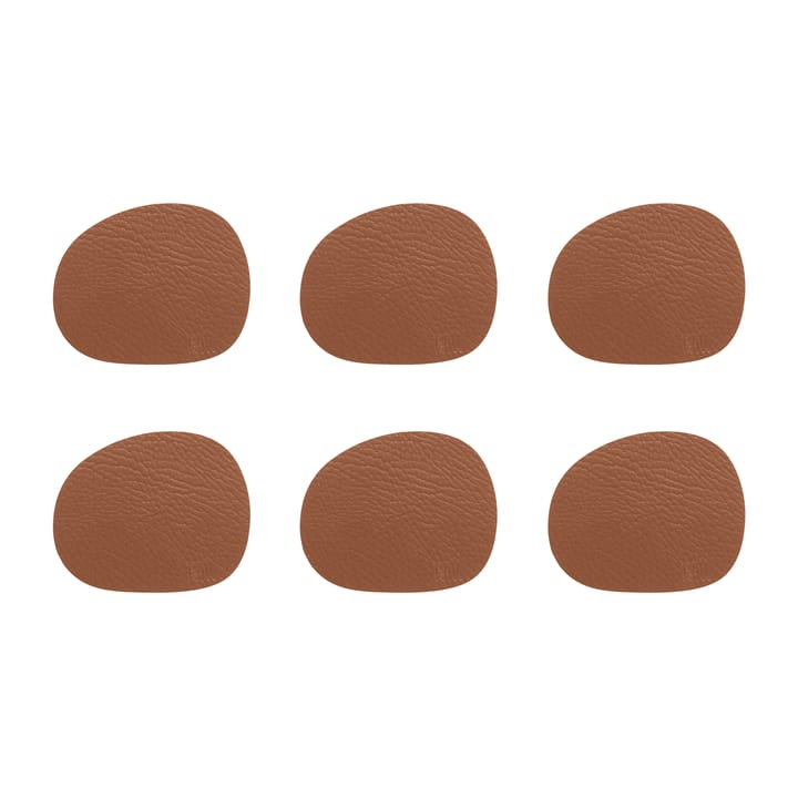 Raw coaster leather 6-pack - Cinnamon brown (brown) - Aida