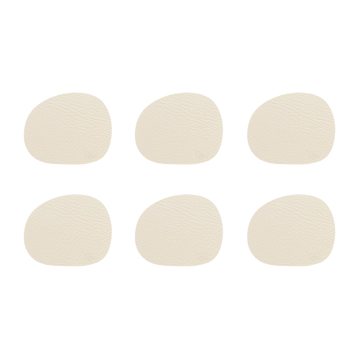 Aida Raw coaster leather 6-pack Wam nude (beige) | Scandinavian Design | Coasters | Beige