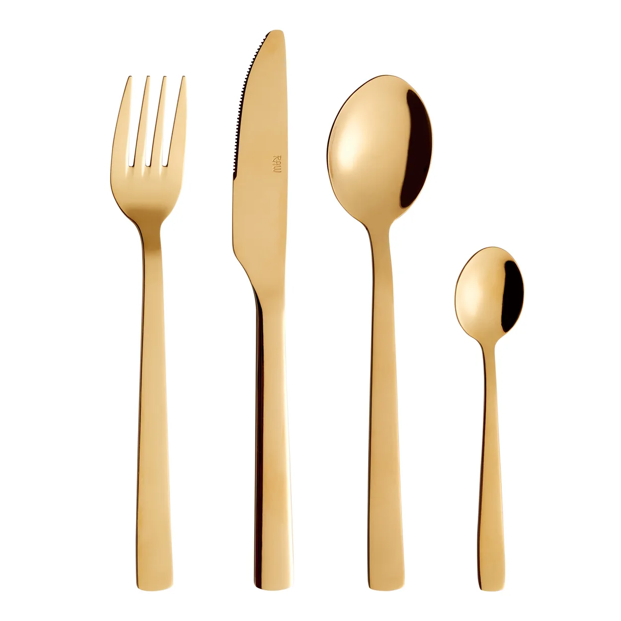 Aida Raw cutlery 24 pieces Gold | Scandinavian Design | Cutlery sets | Gold-coloured