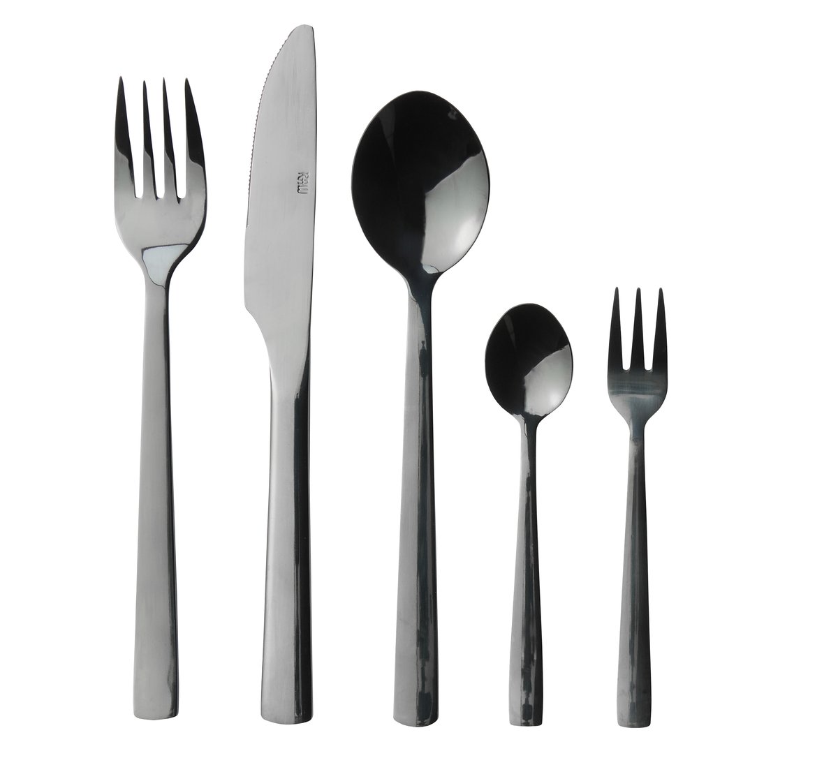Aida Raw cutlery 60 pieces Black | Scandinavian Design | Table cutlery | Black