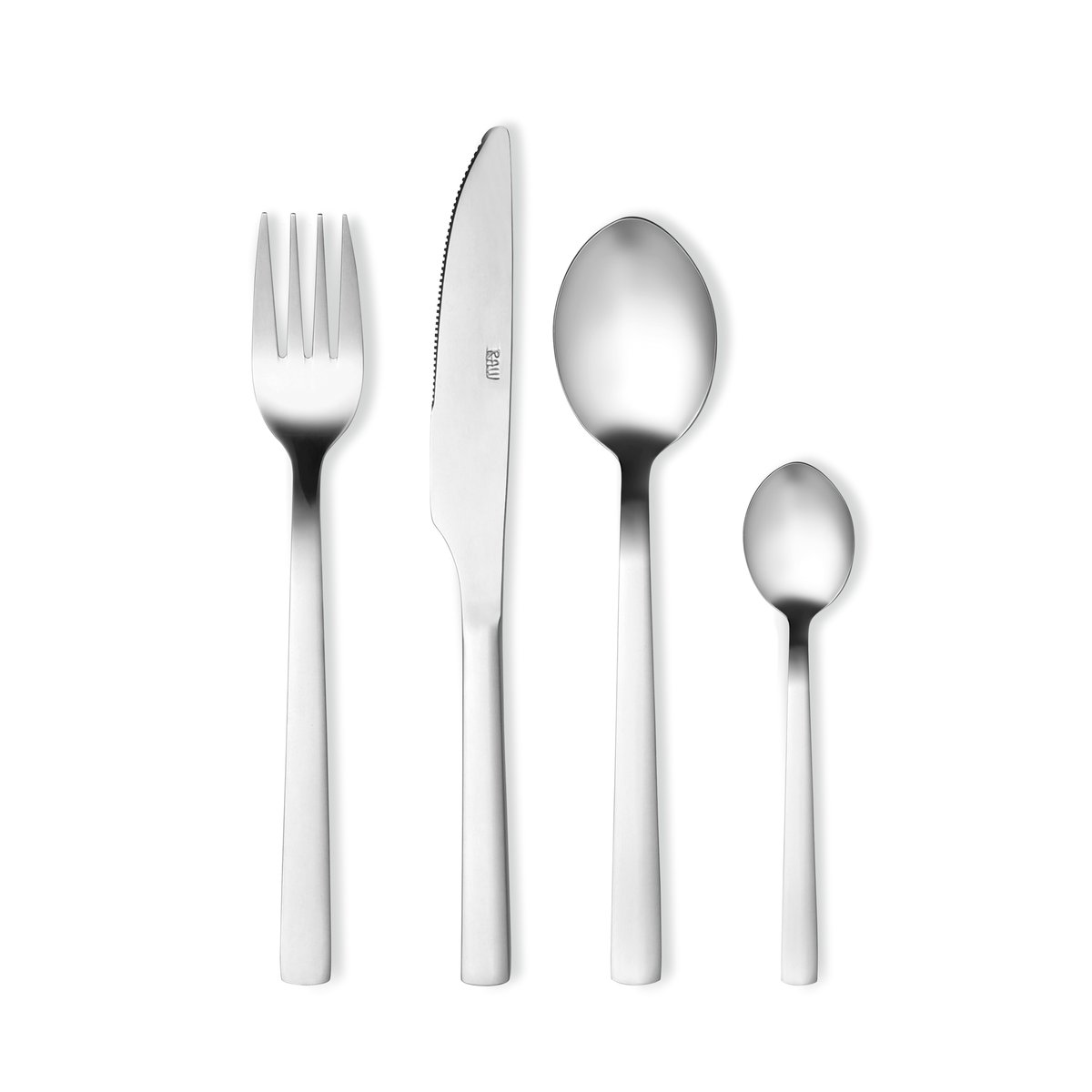 Aida Raw cutlery set 16 pieces Bright steel | Scandinavian Design | Cutlery sets | Silver-coloured